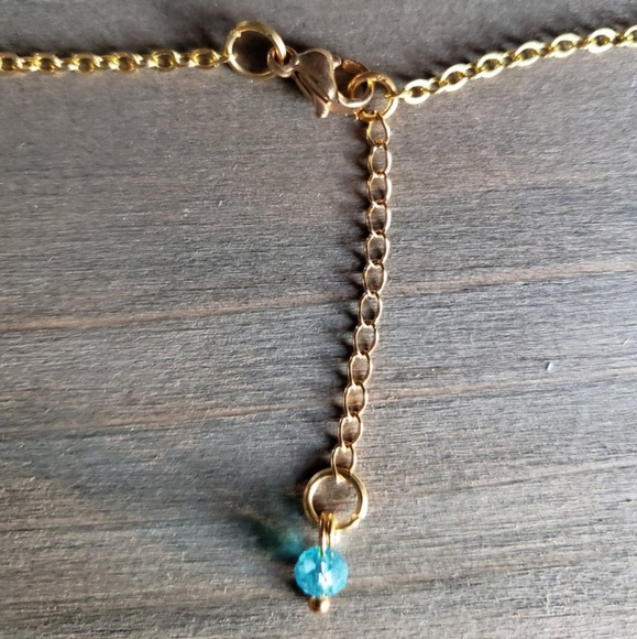Handmade 18k Blue Glass Anklet - Picture 8 of 10